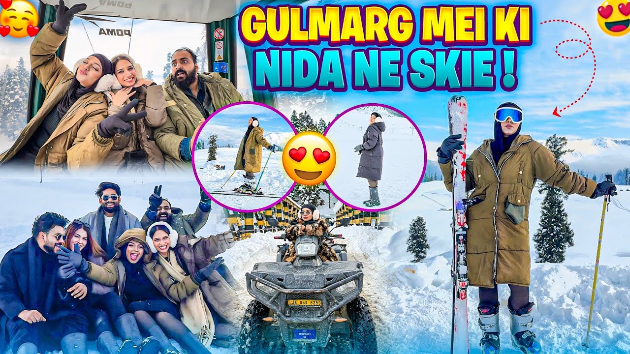 Gulmarg Mei Ki Nida Ne Skie😍| Nida Khan✨