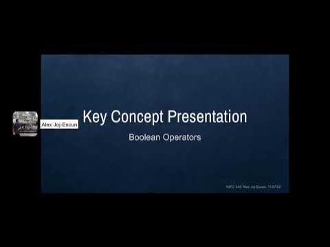Key Concept Presentation Boolean Operators - YouTube