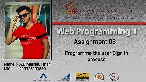 Programme the user Sign In process | Web Project | Task 03 | 1st Year | Java Institute