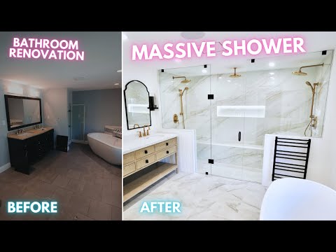 LUXURY Bathroom Build - Giant SHOWER Remodel