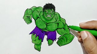 How To Draw HULK Easy | The incredible Hulk drawing