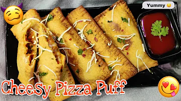 Cheesy Pizza Puff | How To Make Pizza Puff |