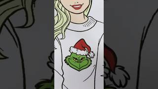 Coloring Barbie Grinch Sweater #barbie #grinch #christmas #sweater