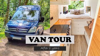 VAN TOUR | Couple convert van to TINY HOUSE - Automated technology - Full Time VAN LIFE with 2 cats