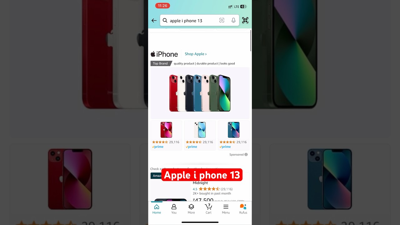 Amazon p apple iphone 13 ka price||