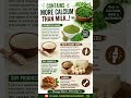 🥛🌿 4 Plant Foods That Contain More Calcium Than Milk! 💪🦴 #viralvideo #like #healthylifestyle