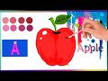 How to draw apple step by step(easy) || easy apple drawing || #Coloring #Apple