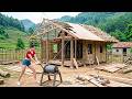 Wooden House Construction - Winch Lifts Heavy Beams, Kitchen Build & Roof Completed