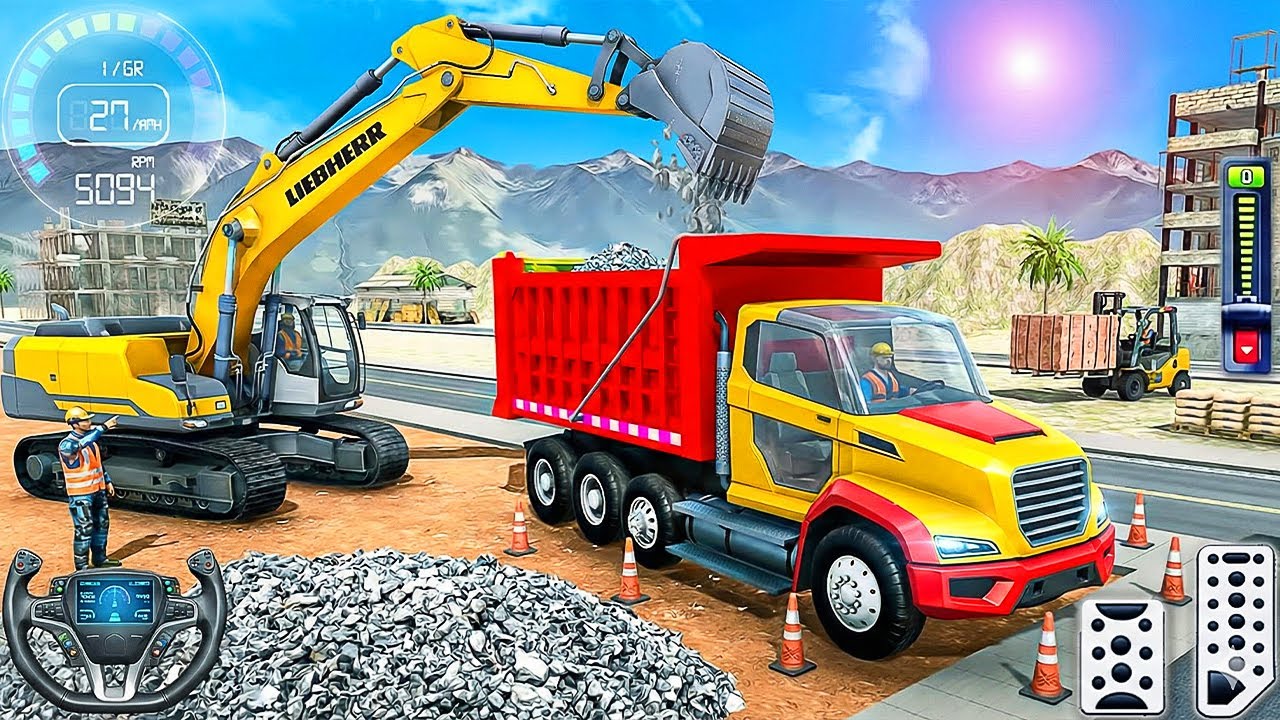 City Road Construction Simulator 3D 🚧 | Heavy Excavator & Truck (Android Gameplay)