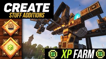 Create mod + Create stuff additions XP FARM from cobblestone 1.19.2-1.20.1 (minecraft java edition)
