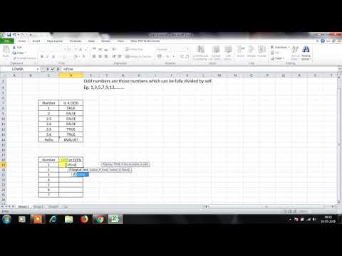 how to use odd function in excel