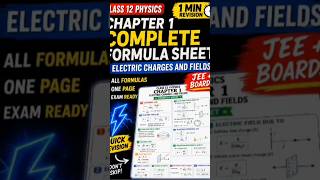 Class 12 Physics Chapter 1 Complete Formula Sheet ⚡#viral #viralshort #officalvideo