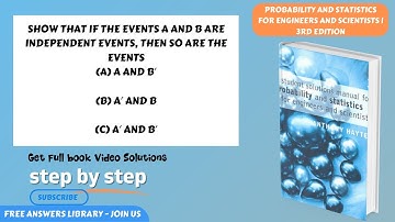 Show that if the events A and B are independent events, then so are the...CH 1.5 problem 6 explained