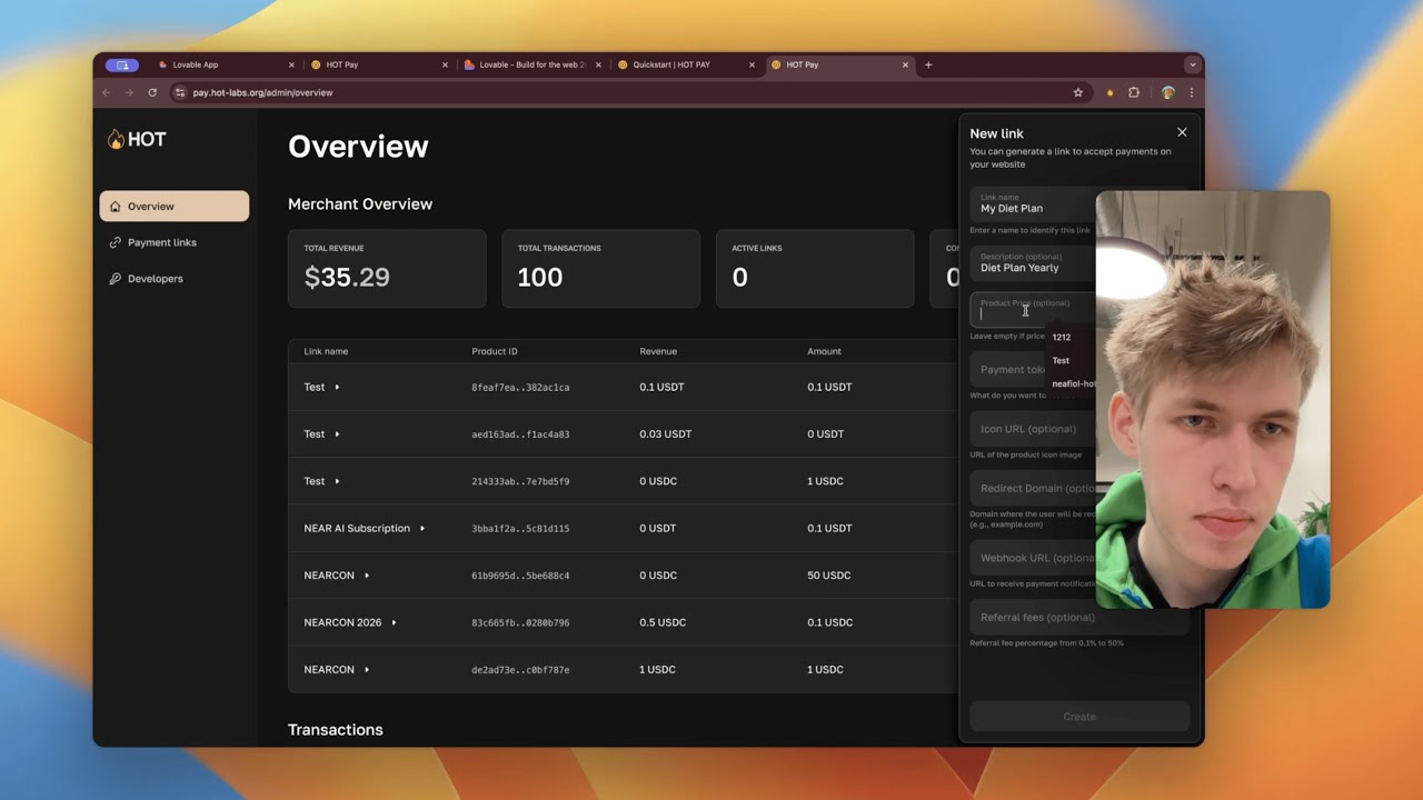 Add Crypto Payments to Your Lovable App with HOT Pay
