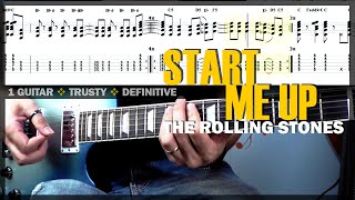 Start Me Up | Guitar Cover Tab | Chords Lesson | Original Tuning | BT w/ Vocals 🎸 THE ROLLING STONES Resimi