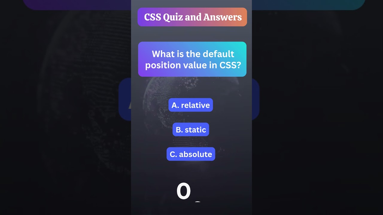 CSS Quiz 4 of 1000 | Cascading Style Sheets Quiz and Answers | Web Development Skills