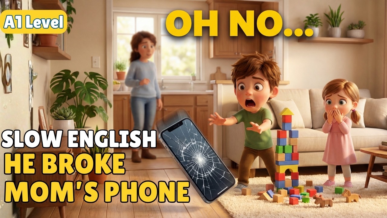 He Broke Mom’s Phone… Then Tried to Hide It 😳 English Listening Practice (A1 Level)