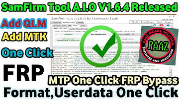 SamFirm Tool A.I.O V1.6.4 installer,Add  QLM One Click(EMMC,UFS), MTK One Click FRP Format Userdata,