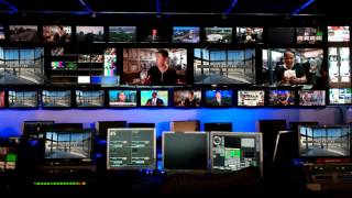 4K Television Studio Control Room Backdrop Stock Footage screenshot 3