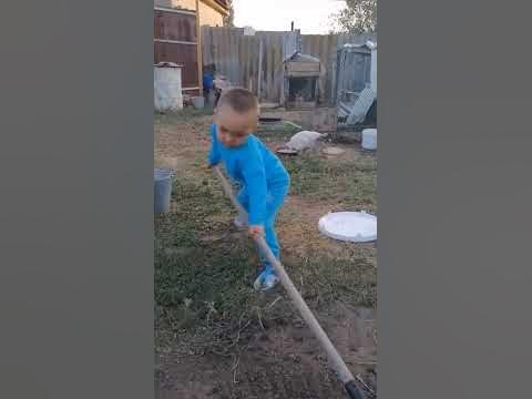 Помощник🥰Взял грабли больше себя, но справляется) - YouTube