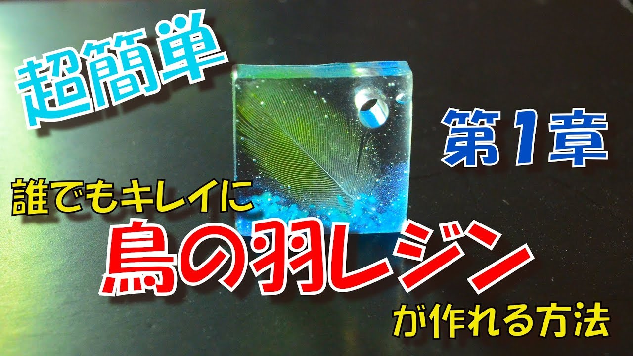 DIY 鳥の羽を型崩れ無くレジンに入れる方法 - YouTube