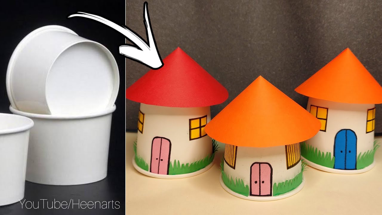 Simple paper Cup House YouTube