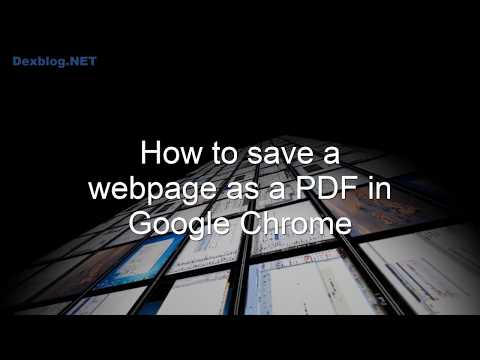 How to Save a Webpage as a PDF in Google Chrome