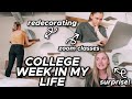 college week in my life | zoom classes, redecorating my room, new recipes, surprise present!