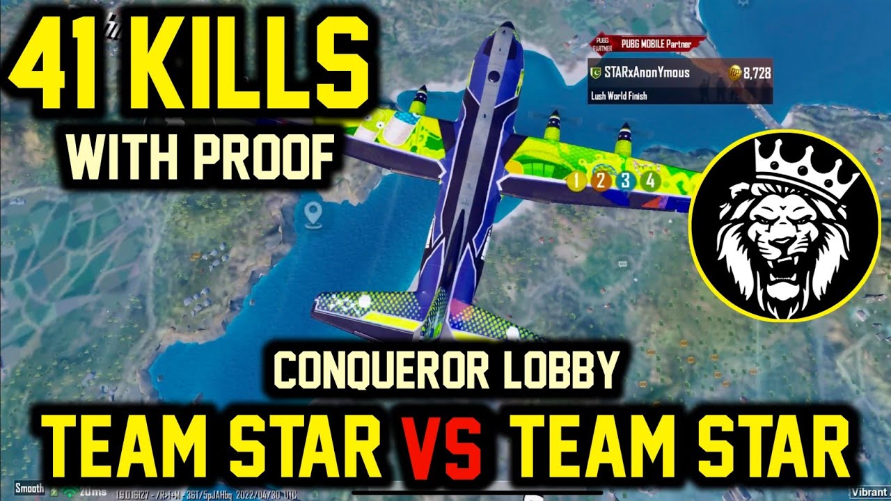 Team Star VS Team Star in Conqueror / 41 Kills With Proof / Pubg Mobile