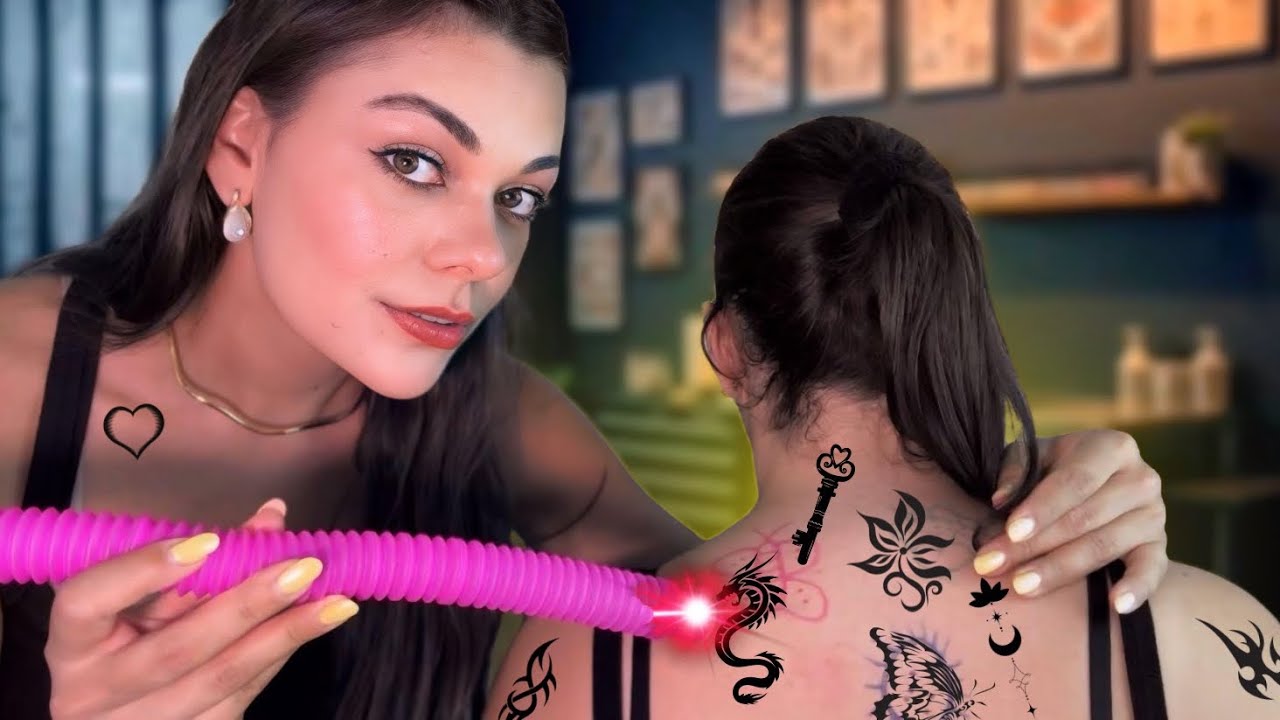 ASMR APLICADO: Removendo Sua Tatuagem De Verdade 🦋☀️👧🏻