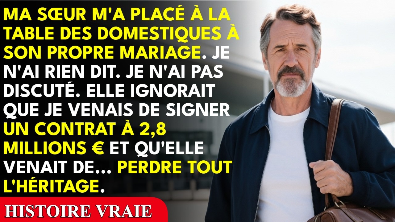 Ce que ma sœur et son mari ne savaient pas, c'est que le notaire de notre famille était assis à trois mètres d'eux au mariage de leur fils, et que j'avais gardé le silence volontairement pendant...