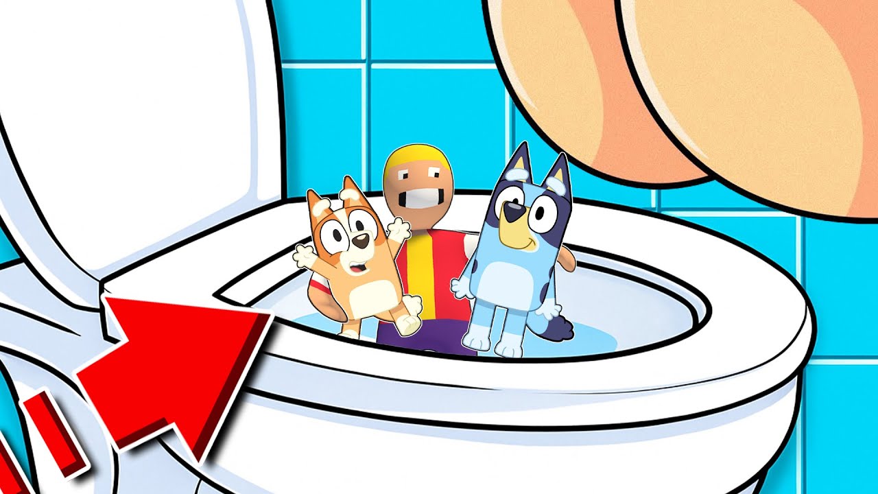 NOS TIRAMOS POR EL RETRETE EN LA PLASTILINA CON BLUEY Y BINGO