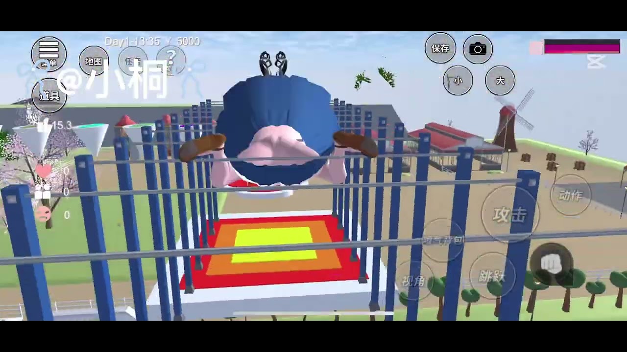 櫻校跑酷！我是小桐啊～第一次玩,玩得不好😅@泡芙puffy 他是我閨閨❤️