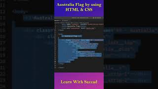 Australia Flag by using HTML & CSS #reel #shorts #short #learnwithsazzad #html #css screenshot 1