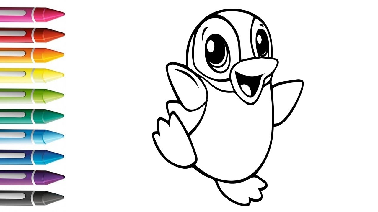 Как нарисовать пингвина: рисование и раскрашивание для детей и малышей | Давайте рисовать вместе