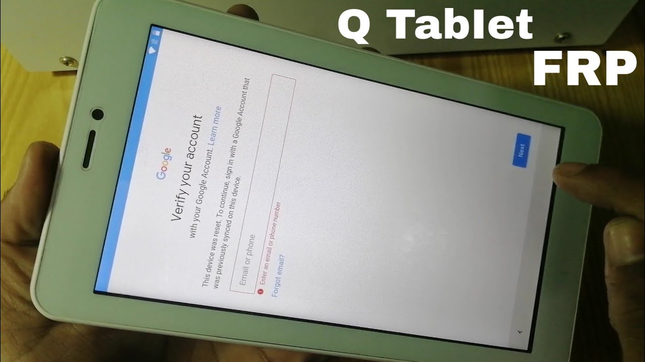 Q mobileTablet V100 FRP brypass Google Account Android Tablet