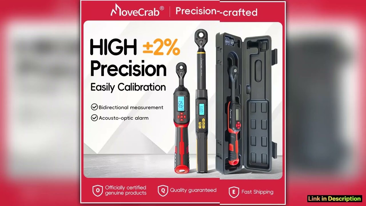 Digital Torque Wrench 0685Nm Range with Dual Direction Ratchet2 Accuracy with Buzzer LED Alert Comp