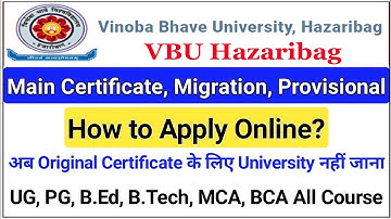 How to Apply Degree Certificate, Migration, Provisional Certificate in VBU Hazaribag | ICT Academy