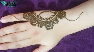 نقش حناء سهل ، نقش مغربي، رشمة مغربية رومية غزالة على اليد simple mehndi design for hands