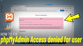 Fix (HY000/1045): Access denied for user 'root'@'localhost' (using password: YES) PHPMyAdmin - XAMPP