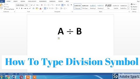 How To Write Division sign in Word | How To Type Divide symbol in Microsoft Word | Insert Divide
