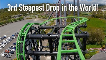 Green Lantern Front Row POV Warner Bros. Movie World Australia | 120.5° Drop!