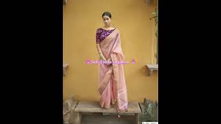 "Stunning Soft Tissue Organza Saree with Beautiful Border and Brocade Blouse Design | Shop Now"🥳😘🥰😍 screenshot 4