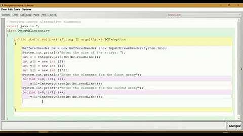 Merging two arrays as alternative elements of third array in BlueJava