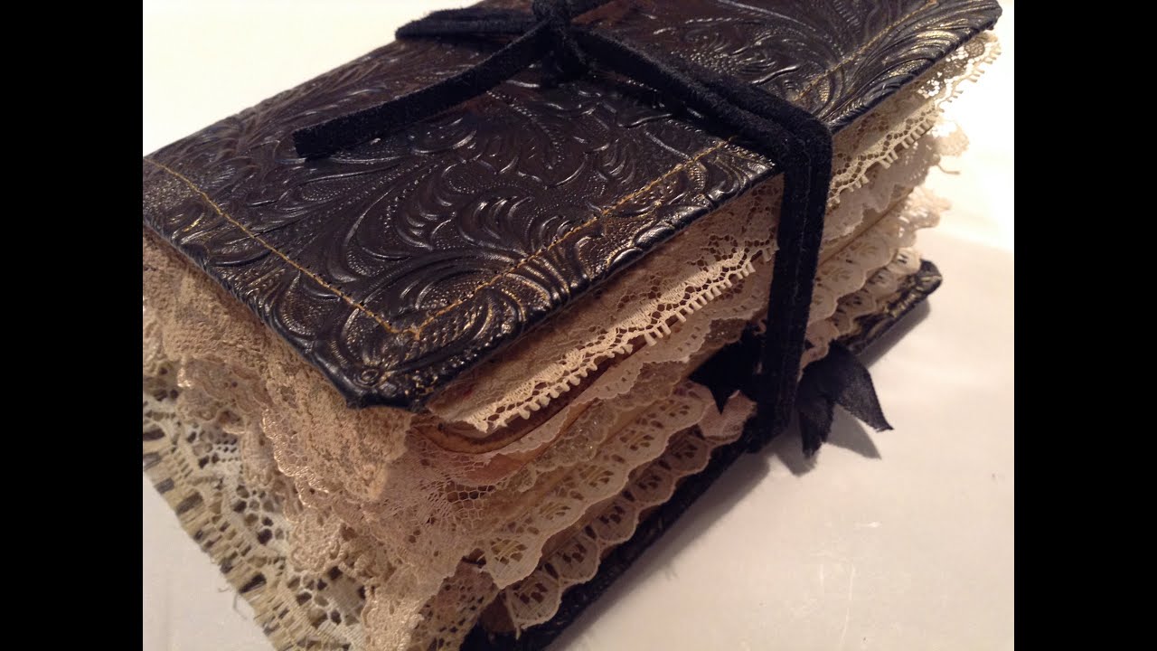 Leather Memoirs of Life framed with Lace Journal