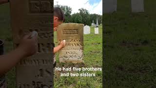 Cleaning the stone of Eber T Fairbanks