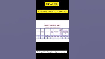 Vocational general counselling schedule | Tnea 2023 | important details | #Tnea