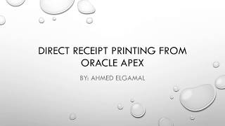 #Direct #Receipt #Printing from #ORACLE #APEX #POS code on gitHub #OrclAPEX