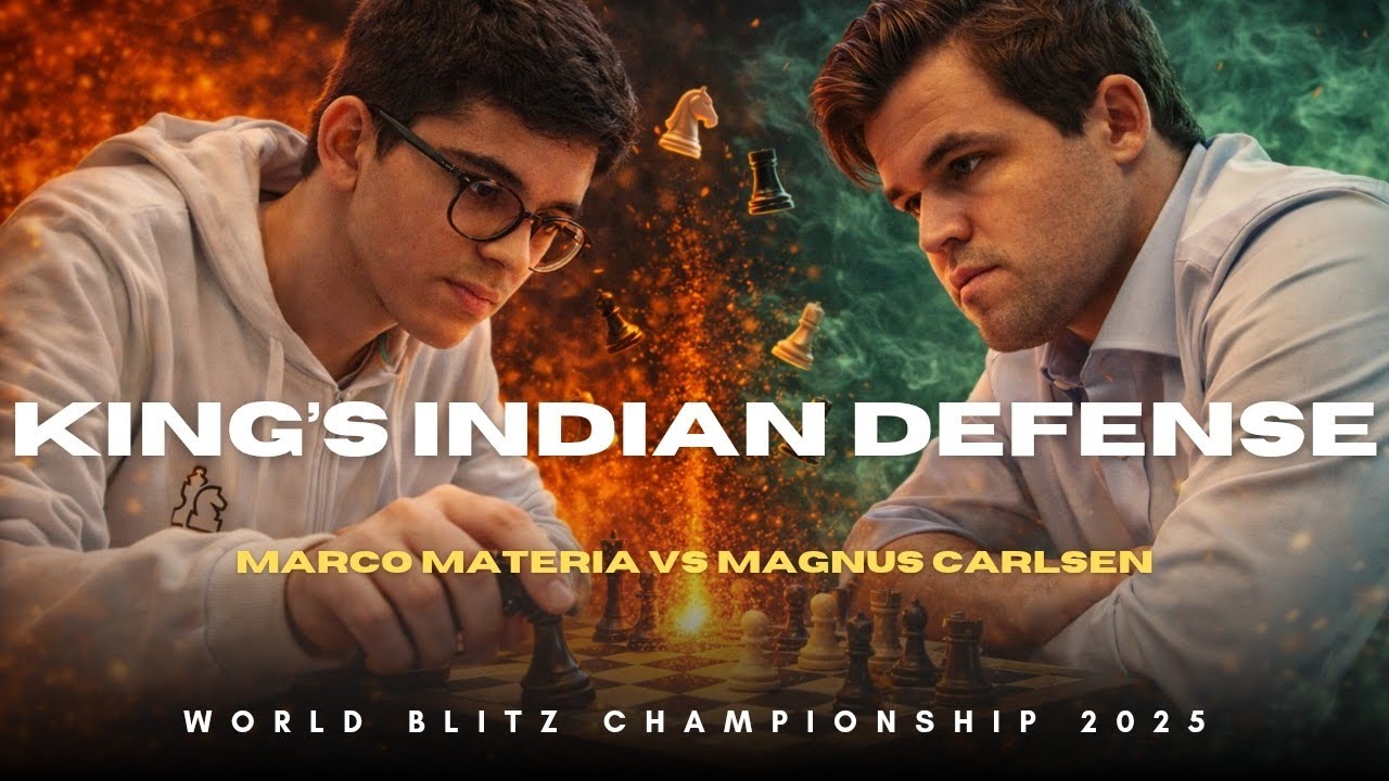Marco Materia vs Magnus Carlsen ❗ King’s Indian Defense ❗ World Blitz Championship 2025