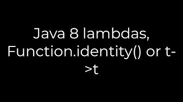 Java :Java 8 lambdas, Function.identity() or t-t(5solution)